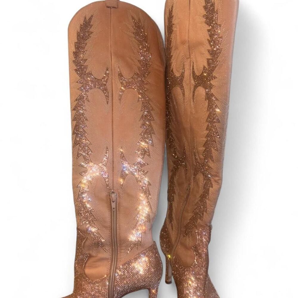 Gianni-bini Women's Gold and Pink Boots - Picture 4 of 7
